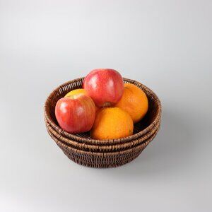 Set of 3 Stackable Wicker Baskets Set